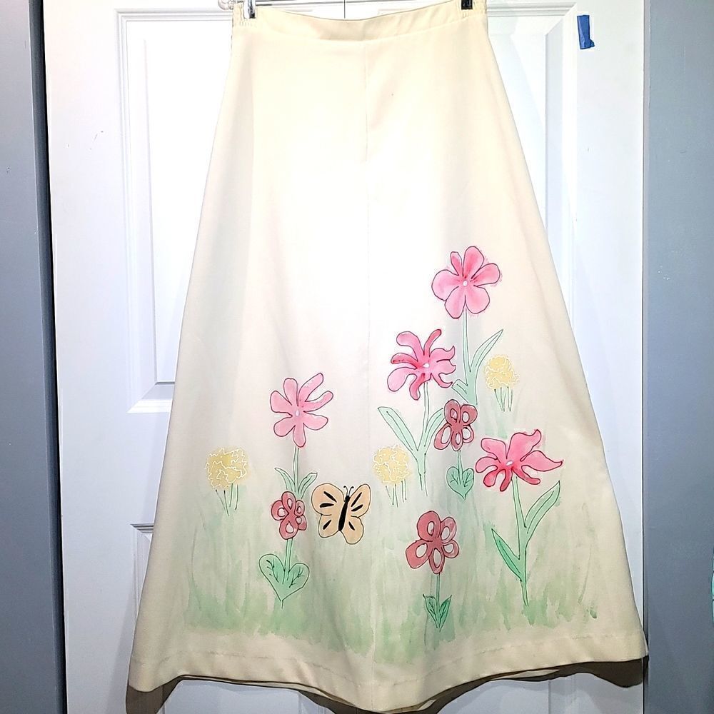 Bodin Knits Women's Vintage 60's/70's Bohemian Knit Plus Size Maxi Skirt